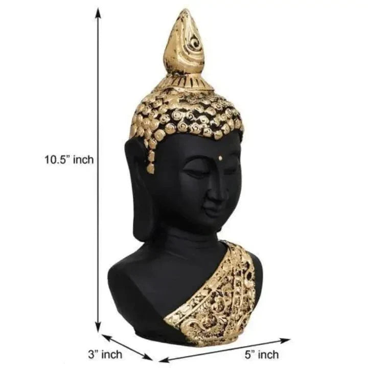 Black Buddha Head Statue