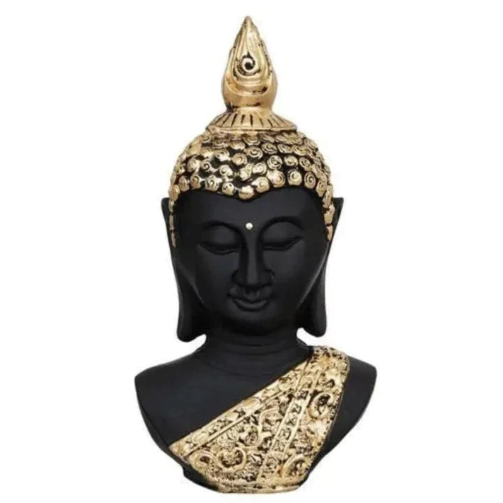 Black Buddha Head Statue