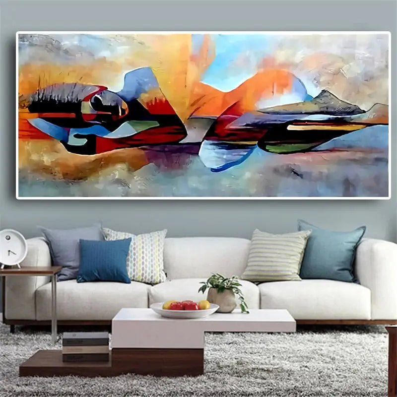 Abstract painting of Reclining Buddha