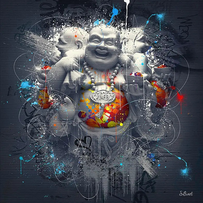 Maitreya Laughing Buddha painting