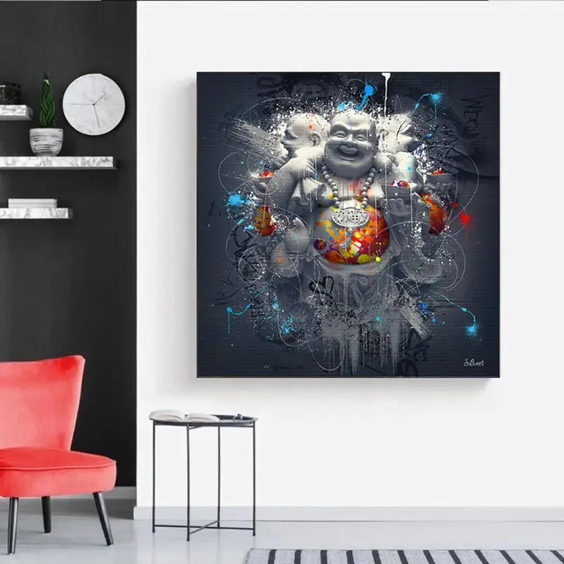 Maitreya Laughing Buddha painting