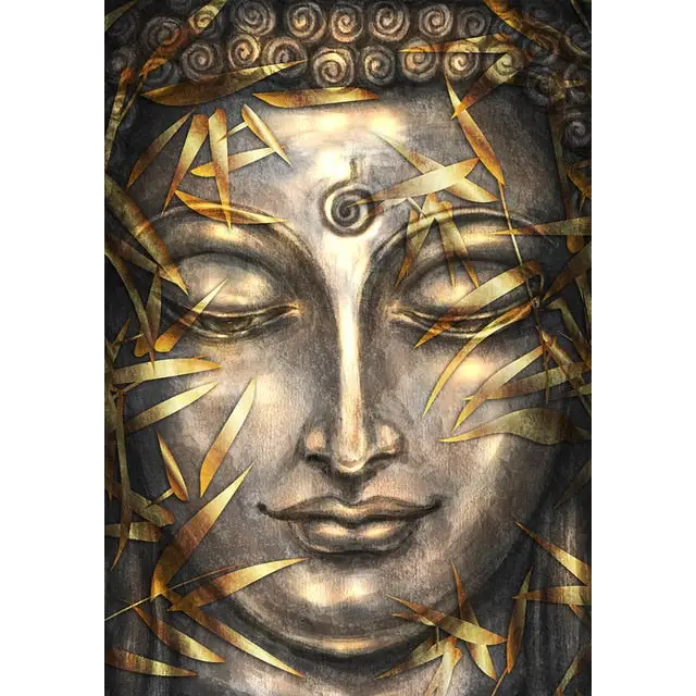 Buddha head Gold painting