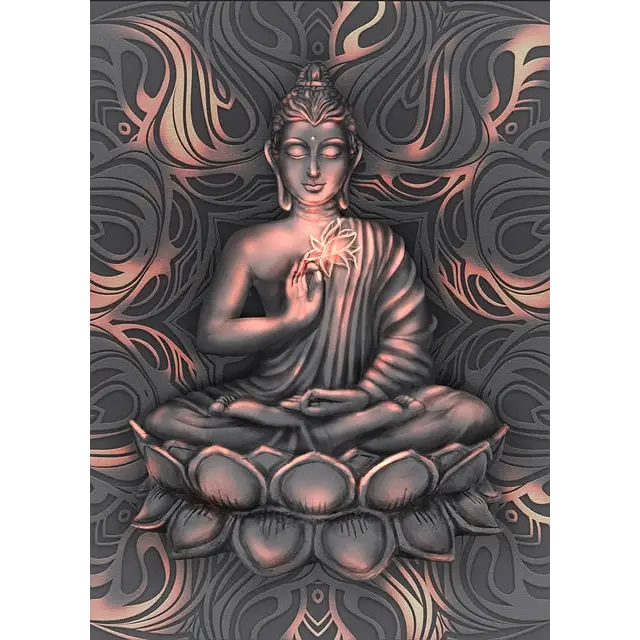 Buddha head Gold painting