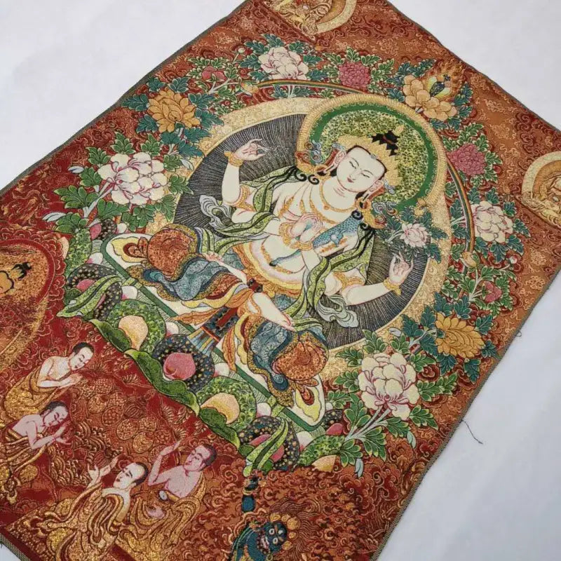 Guanyin Kwan-yin" Tibetan silk thangka